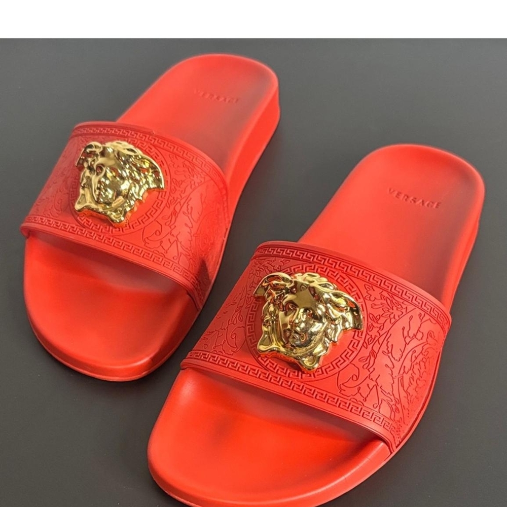 Versace Red and Gold Sandals